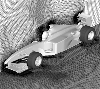 Racing car aerodynamics: Large-scale source term modelling of vortex generation