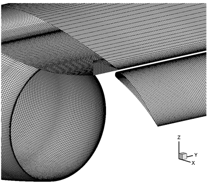 Aircraft airframe noise: Large-eddy simulation of jet interaction with a wing