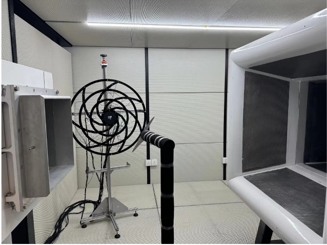 Circular microphone array installed beside a wind-tunnel test section